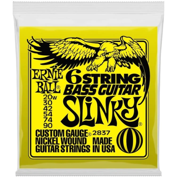 Ernie Ball 2837 6-String Bass Guitar Slinky Nickel
